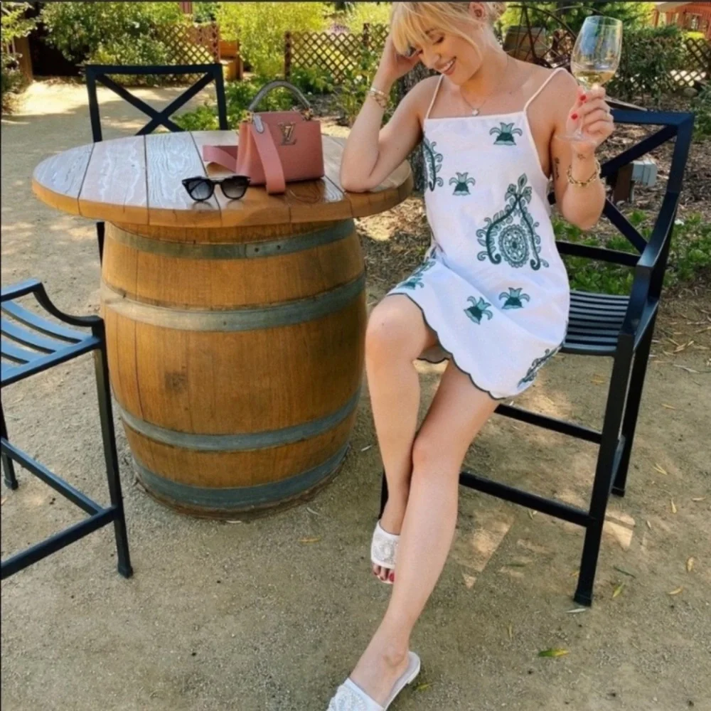 ZARA EMBROIDERED MINI DRESS SIZE SMALL - Picture 4 of 16